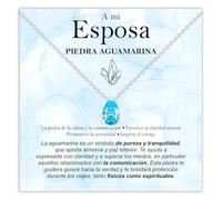 Bramart Collar Esposa Novia Piedra Aguamarina para ella Idea de Regalo esposas Plata Oro Navidad Cumpleaños Aniversario - Estuche con DEDICATORIA incluida (Collar Esposa Piedra Aguamarina plata)