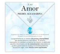 Bramart Collar Esposa Novia Piedra Aguamarina para ella Idea de Regalo esposas Plata Oro Navidad Cumpleaños Aniversario - Estuche con DEDICATORIA incluida (Collar Amor Piedra Aguamarina plata)
