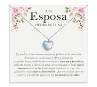 Bramart Collar Esposa Piedra de Luna Regalos para ella en Plata Sterling 925 Idea Regalo para Navidad Cumpleaños Collares esposas novias Caja con DEDICACIÓN incluido (Collar Esposa Piedra de Luna)