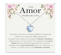 Bramart Collar Esposa Piedra de Luna Regalos para ella en Plata Sterling 925 Idea Regalo para Navidad Cumpleaños Collares esposas novias Caja con DEDICACIÓN incluido (Collar Amor Piedra de Luna)