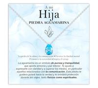 Bramart Collar Hija Piedra Aguamarina Regalos para ella Idea de Regalo hijas Plata Oro Navidad Cumpleaños Motivacional - Estuche con DEDICATORIA incluida (Collar Hija Piedra Aguamarina plata)