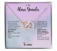 Bramart Collar Mujer A Mi Esposa Idea de Regalo para Ella Acabado en Plata y Oro Joyería Aniversario de Boda Ideas de Regalos - Estuche con DEDICATORIA incluida (alma gemela)