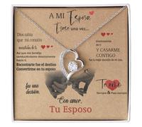 Bramart Collar Mujer A Mi Esposa Idea de Regalo para Ella Acabado en Plata y Oro Joyería Aniversario de Boda Ideas de Regalos - Estuche con DEDICATORIA incluida (A Mi Esposa 9)