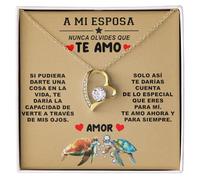 Bramart Collar Mujer A Mi Esposa Idea de Regalo para Ella Acabado en Plata y Oro Joyería Aniversario de Boda Ideas de Regalos - Estuche con DEDICATORIA incluida (A Mi Esposa 11)