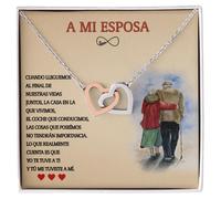 Bramart Collar Mujer A Mi Esposa Idea de Regalo para Ella Acabado en Plata y Oro Joyería Aniversario de Boda Ideas de Regalos - Estuche con DEDICATORIA incluida (A Mi Esposa 7)