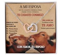 Bramart Collar Mujer A Mi Esposa Idea de Regalo para Ella Acabado en Plata y Oro Joyería Aniversario de Boda Ideas de Regalos - Estuche con DEDICATORIA incluida (A Mi Esposa 10)