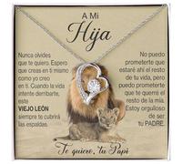 Bramart Collar Mujer A mi Hija Papa, Plata - Ideas de Regalos para ella, Cumpleaños o Navidad - Estuche con DEDICATORIA incluido (A mi Hija 2)