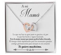 Bramart Collar Mujer A mi Mamá, Plata - Ideas de Regalos para ella para el Día de la Madre, Cumpleaños o Navidad - Estuche con DEDICATORIA incluido (A mi Mamá 3)