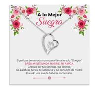 Bramart Collar Mujer A mi Suegra, Plata - Ideas de Regalos para ella, Regalo para tu suegra, Cumpleaños o Navidad - Estuche con DEDICATORIA incluido (Mejor suegra)