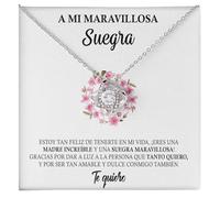 Bramart Collar Mujer A mi Suegra, Plata - Ideas de Regalos para ella, Regalo para tu suegra, Cumpleaños o Navidad - Estuche con DEDICATORIA incluido (A mi Suegra)