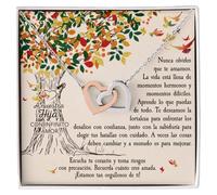 Bramart Collar Mujer A nuestra Hija, Plata - Ideas de Regalos para ella, Cumpleaños o Navidad - Estuche con DEDICATORIA incluido (A nuestra Hija)