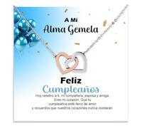 Bramart Collar Mujer Alma Gemela Regalo para ella Acabado en Plata u Oro Joya Aniversario Boda San Valentín Navidad Esposa o Novia - Estuche con DEDICATORIA incluida (Collar Alma Gemela 1)
