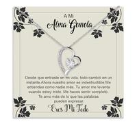 Bramart Collar Mujer Alma Gemela Regalo para ella Acabado en Plata u Oro Joya Aniversario Boda San Valentín Navidad Esposa o Novia - Estuche con DEDICATORIA incluida (Collar Alma Gemela 5)