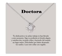 Bramart Collar Mujer Doctora Idea regalo para ella Acabado en Plata u Oro, Ideas Regalos Colgante Corazón para Doctoras profesionales - Estuche con DEDICATORIA incluido (Collar Doctora)