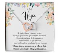 Bramart Collar Mujer Hija de Mamá o Papá Idea de Regalo para Ella Acabado en Plata u Oro Joya Cumpleaños o Navidad - Estuche con DEDICATORIA incluida (A Mi Hija)