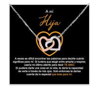 Bramart Collar Mujer Hija de Mamá o Papá Idea de Regalo para Ella Acabado en Plata u Oro Joya Cumpleaños o Navidad - Estuche con DEDICATORIA incluida (A Mi Hija 1)