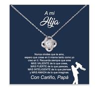 Bramart Collar Mujer Hija de Mamá o Papá Idea de Regalo para Ella Acabado en Plata u Oro Joya Cumpleaños o Navidad - Estuche con DEDICATORIA incluida (A Mi Hija 4)