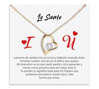 Bramart Collar Mujer Lo Siento Perdóname Amor Novia Plata Ideas Regalos para ella, Aniversario Perdón, Cumpleaños o Navidad - Caja con DEDICATORIA incluida. (Collar Mujer Lo Siento 1)