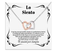 Bramart Collar Mujer Lo Siento Perdóname Amor Novia Plata Ideas Regalos para ella, Aniversario Perdón, Cumpleaños o Navidad - Caja con DEDICATORIA incluida. (Collar Mujer Lo Siento)