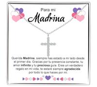 Bramart Collar Mujer Madrina Plata Sterling 925 y Piedras de Circonio Cúbico Idea de regalo para ella, Joya Madrina Idea de Regalo Pendiente (Para mi Madrina)