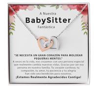 Bramart Collar Mujer Niñera Idea regalo para ella Acabado en Plata u Oro, Joya Cumpleaños, Navidad o Evento especial Regalos para Tata - Estuche con DEDICATORIA incluida (Collar Niñera 1)