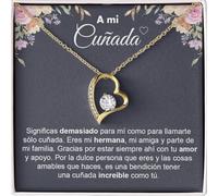 Bramart Collar Mujer Para Mi Cuñada Querida Te Quiero Muchísimo Acabado en Plata y Oro - Ideas de Regalos para Ella Cumpleaños Navidad - Estuche con DEDICATORIA incluida. (a mi cuñada)
