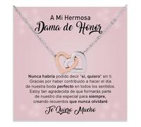 Bramart Collar Mujer Para mi Dama de Honor Te Quiero con Todo mi Corazón Acabado en Plata u Oro, Ideas de Regalo para Ella Cumpleaños, Navidad - Caja con DEDICATORIA incluida (dama de honor 1)