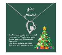 Bramart Collar Mujer para Navidad Idea regalo para ella Acabado en Plata, Oro Joya Cumpleaños Regalo, especial mujeres - Estuche con DEDICATORIA incluido (Navidad Mujer)