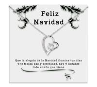 Bramart Collar Mujer para Navidad Idea regalo para ella Acabado en Plata, Oro Joya Cumpleaños Regalo, especial mujeres - Estuche con DEDICATORIA incluido (Navidad Mujer 1)