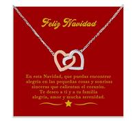 Bramart Collar Mujer para Navidad Idea regalo para ella Acabado en Plata, Oro Joya Cumpleaños Regalo, especial mujeres - Estuche con DEDICATORIA incluido (Navidad Mujer 2)