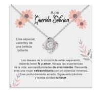 Bramart Collar Mujer sobrina De la Abuela Abuelo Tío o Tía Idea de Regalo para Ella Acabado en Plata u Oro Joya para Cumpleaños o Navidad - Caja con DEDICATORIA incluida (Querida Sobrina)
