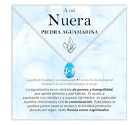 Bramart Collar Nuera Piedra Aguamarina Regalos para ella Idea de Regalo nueras Plata Oro Navidad Cumpleaños Motivacional - Estuche con DEDICATORIA incluida (Collar Nuera Piedra Aguamarina plata)