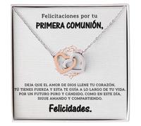 Bramart Collar para Mujer Comunión, Plata - Regalo Ideal para su Primera Comunión o Confirmación - Estuche con DEDICATORIA incluido (Primera Comunión)