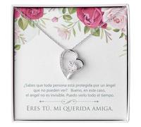 Bramart Collar para Mujer Querido Amiga, Plata - Ideas de Regalos para ella, Aniversario de Matrimonio, Cumpleaños o Navidad - Estuche con DEDICATORIA incluido (Querido Amiga)