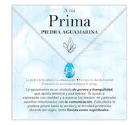 Bramart Collar Prima Piedra Aguamarina Regalos para ella Idea de Regalo primas Plata Oro Navidad Cumpleaños Motivacional - Estuche con DEDICATORIA incluida (Collar Prima Piedra Aguamarina plata)