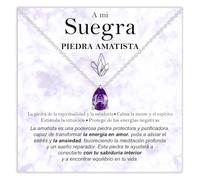 Bramart Collar Suegra Piedra Amatista Regalos para ella Idea de Regalo para suegras Plata Oro Navidad Cumpleaños Motivacional - Estuche con DEDICATORIA incluida