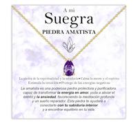 Bramart Collar Suegra Piedra Amatista Regalos para ella Idea de Regalo para suegras Plata Oro Navidad Cumpleaños Motivacional - Estuche con DEDICATORIA incluida.
