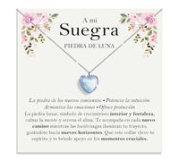 Bramart Collar Suegra Piedra de Luna Regalos para ella Idea Regalo para Navidad Cumpleaños Collares para suegras Plata Oro - Caja con DEDICATORIA incluida (Collar Suegra Piedra de Luna)