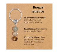 Bramart Llavero Personalizado con Cristales Naturales, Idea de Regalo Nuevos Comienzos Piedras Curativas Regalos para él Hombre para ella Mujer Cristal Sanador Dedicación Especial (Buena suerte)