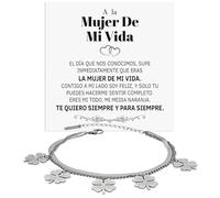 Bramart Pulsera A La Mujer de Mi Vida Plata Oro Cumpleaños Ideas Regalos para ella Acero Inoxidable Novias Idea Regalo Navidad - Caja con DEDICATORIA incluida (Mujer de Mi Vida)