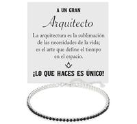 Bramart Pulsera Hombre Arquitecto Plata de Ley 925 Cumpleaños Ideas Regalos para él, Pulseras Arquitectos Tennis oro Idea Regalo Navidad - Estuche con DEDICATORIA incluida (Pulsera Arquitecto)