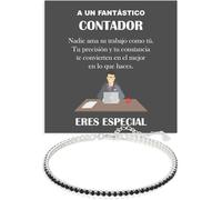 Bramart Pulsera Hombre Contador Plata de Ley 925 Cumpleaños Ideas Regalos para él, Pulseras Contadores Tennis Oro Idea Regalo Navidad - Cofre con DEDICATORIA incluido (Pulsera Contador Hombre)