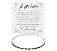 Bramart Pulsera Papá Tennis Hombre en Plata de Ley 925 Idea regalo Cumpleaños para él Día del Padre Pulseras Cumpleaños Navidad Padres - Estuche con DEDICATORIA incluid (Pulsera Papá Tennis 4)