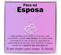 Bramart Regalo Esposa Collar para Esposa Novia Idea de Regalo para Ella Aniversario Boda Cumpleaños Navidad Acero Inoxidable Pulido de Máxima Calidad - Estuche con DEDICATORIA incluida (esposa)