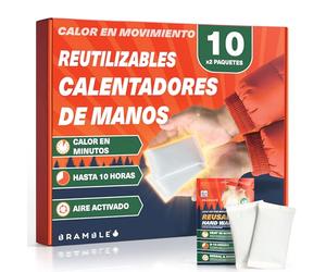 BRAMBLE 20 Calentadores de Manos Reutilizables (10 Pares, 8 Horas de Calor Durante 10 Días) - Hand Warmer Almohadillas Calientamanos