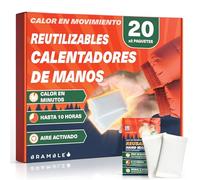BRAMBLE 40 Calentadores de Manos Reutilizables (20 Pares, 8 Horas de Calor Durante 10 Días) - Hand Warmer Almohadillas Calientamanos