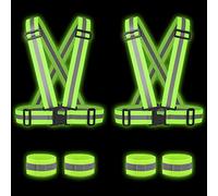 Bramble - 6 Engranajes Reflectantes de Alta Visibilidad /2 Chalecos Ajustable de Seguridad más 4 Bandas Reflectantes/Accesorios Indispensables de Ciclismo