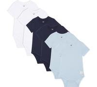 Bramble & Bear Body Bebé Manga Corta (Pack de 3/6) - Body Bebé Unisex de Algodón Orgánico para Bebés de 0 a 3 años, Azul/Blanco (Pack de 6), 12-18 meses