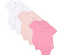 Bramble & Bear Body Bebé Manga Corta (Pack de 3/6) - Body Bebé Unisex de Algodón Orgánico para Bebés de 0 a 3 años, Rosa/Blanco (Pack de 6), 18-24 meses