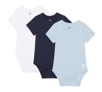 Bramble & Bear Body Bebé Manga Corta (Pack de 3/6) - Body Bebé Unisex de Algodón Orgánico para Bebés de 0 a 3 años, Azul/Blanco (Pack de 3), 9-12 meses